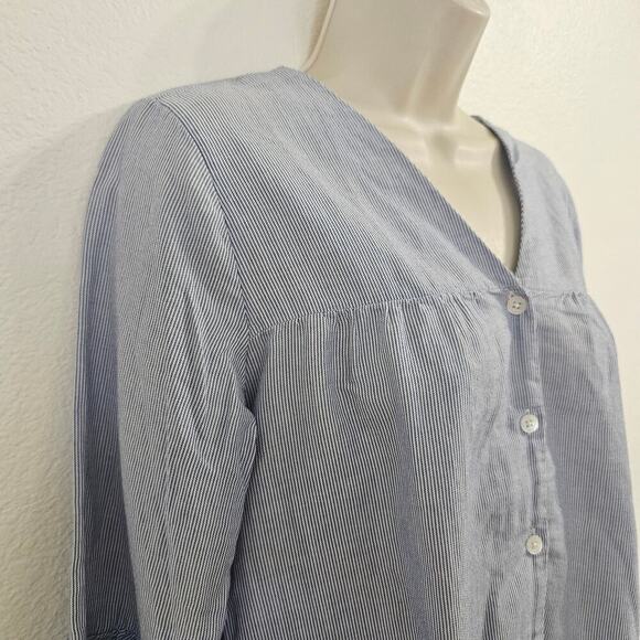 MADEWELL Veranda Bell Sleeve Striped Top Blue White Size XS - Picture 4 of 9